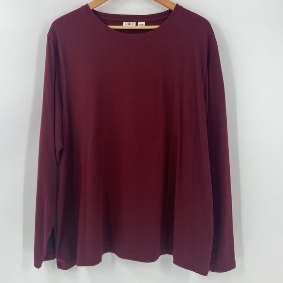 Cato burgundy cotton blend basic long sleeve top - Picture 13 of 14